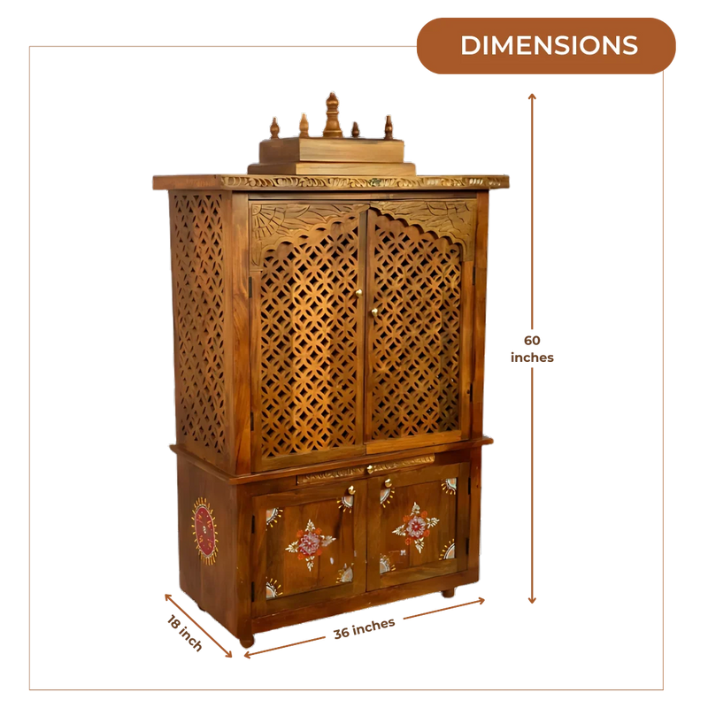 Divantra Teak Wood Mandap (Teak) Dimension