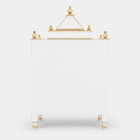 Divine Home Medium Floor Rested Pooja Mandir without Door (White Gold) Back View