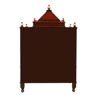 Divine Home Large Floor Rested Pooja Mandir/Wooden temple for home in Brown Gold color back view