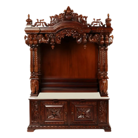 Divrath Teak Wood Mandir (Brown) front view