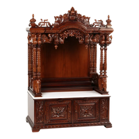 Divrath Teak Wood Mandir (Brown) side angle 