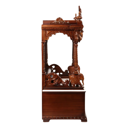 Divrath Teak Wood Mandir (Brown) side view