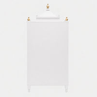 Divya Dham Large Floor Rested Pooja Mandap with Door (White Gold) Back View
