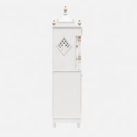 Divya Dham Large Floor Rested Pooja Mandap with Door (White Gold) Side Angle