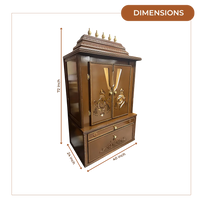 Divya Kosh Teak Wood Mandap (Caramel Brown) dimension