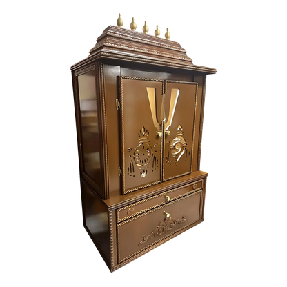 Divya Kosh Teak Wood Mandap (Caramel Brown) side view