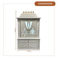 Divya Kosh Teak Wood Mandap (White) dimensions