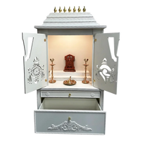 Divya Kosh Teak Wood Mandap (White) open door view