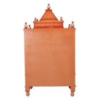Divya Nivas Medium Floor Rested Pooja Mandir (Teak Gold ) Back View