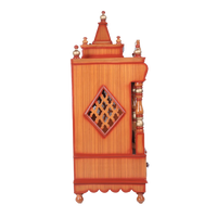 Divya Nivas Medium Floor Rested Pooja Mandir (Teak Gold ) side view
