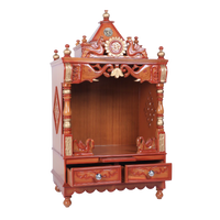 Divya Nivas Medium Floor Rested Pooja Mandir (Teak Gold ) side view open