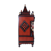 Divya Nivas Medium Floor Rested Pooja Mandir With Door (Brown Gold) side view