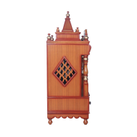 Divya Nivas Medium Floor Rested Pooja Mandir With Door (Teak Gold ) side view