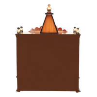 Divya Prakostha Pooja Mandir Wall Mount Pooja Mandir/Wooden temple for home in Brown Gold color back view