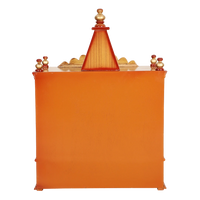 Divya Prakostha Pooja Mandir Wall Mount Pooja Mandir/Wooden temple for home in Teak Gold color back view