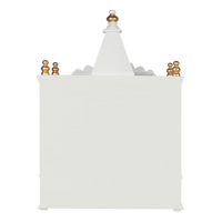 Divya Prakostha Pooja Mandir Wall Mount Pooja Mandir/Wooden temple for home in White Gold color back view