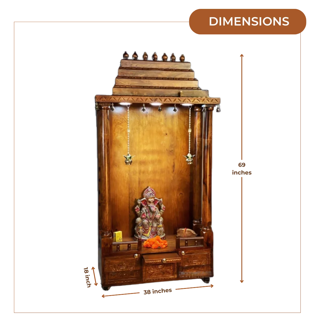 Divyakriti Sheesham Wood Mandap (Teak) Dimensions