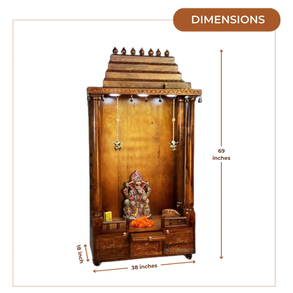 Divyakriti Sheesham Wood Mandap (Teak) Dimensions