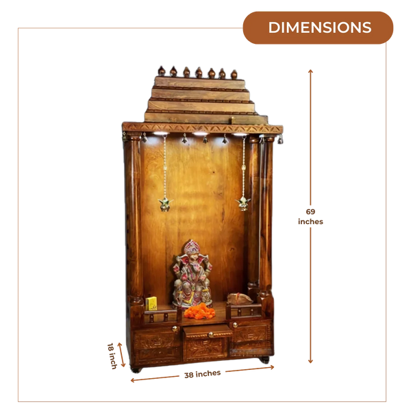 Divyakriti Teak Wood Mandap (Teak) Dimensions