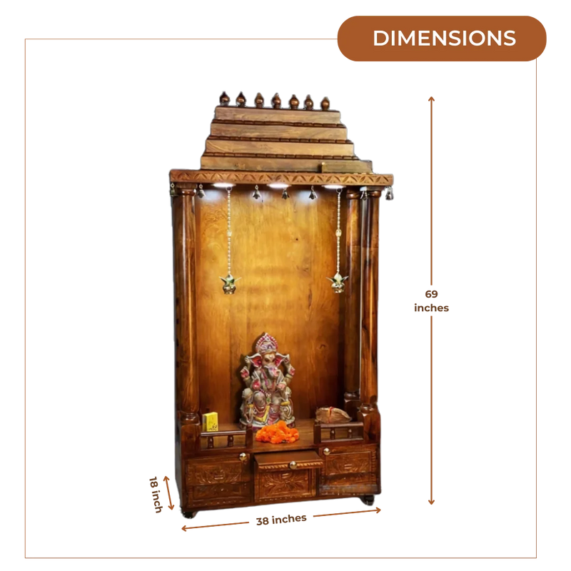 Divyakriti Teak Wood Mandap (Teak) Dimensions