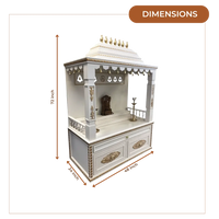 Divyam Teak Wood Mandap (White) dimensions
