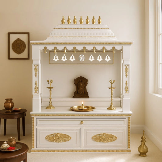 Divyam Teak Wood Mandap (White) lifestye view