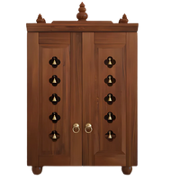 Divyana Pooja Mandir with Door (Teak) front view