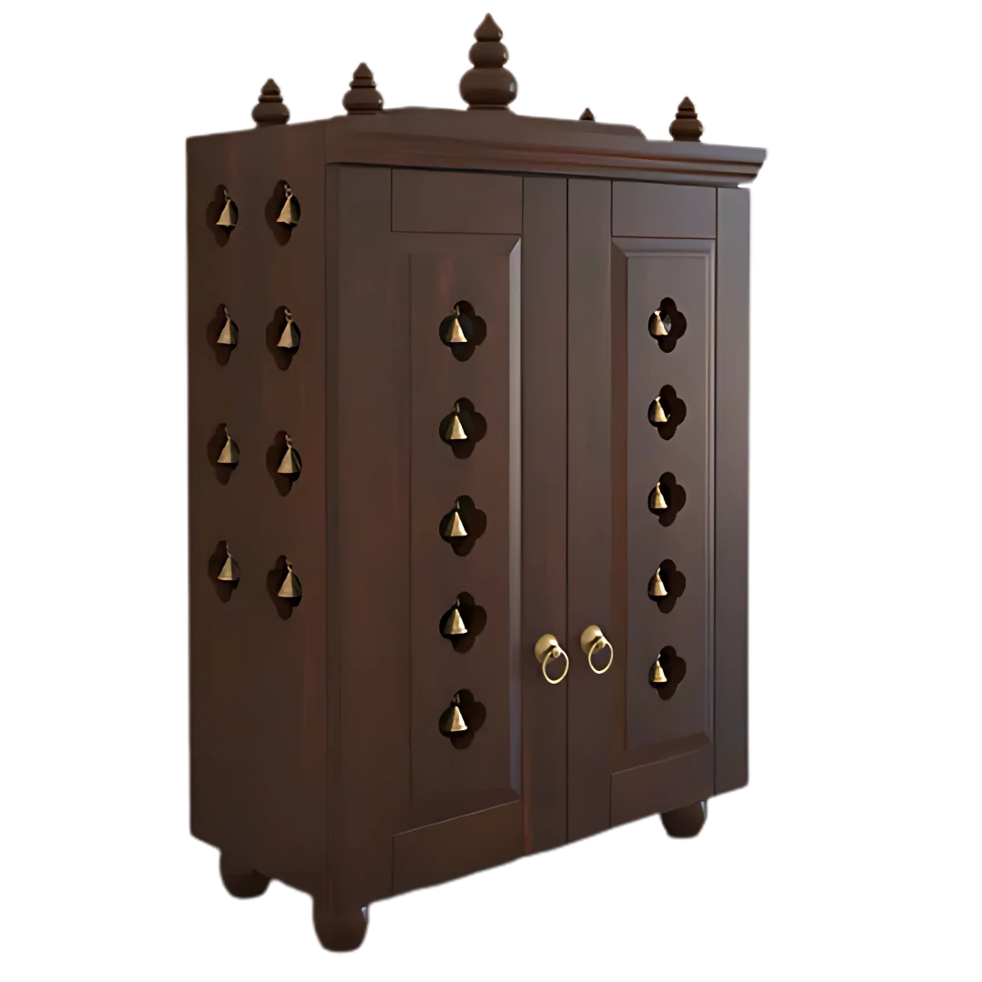 Divyana Pooja Mandir with Door (Wenge) side angle