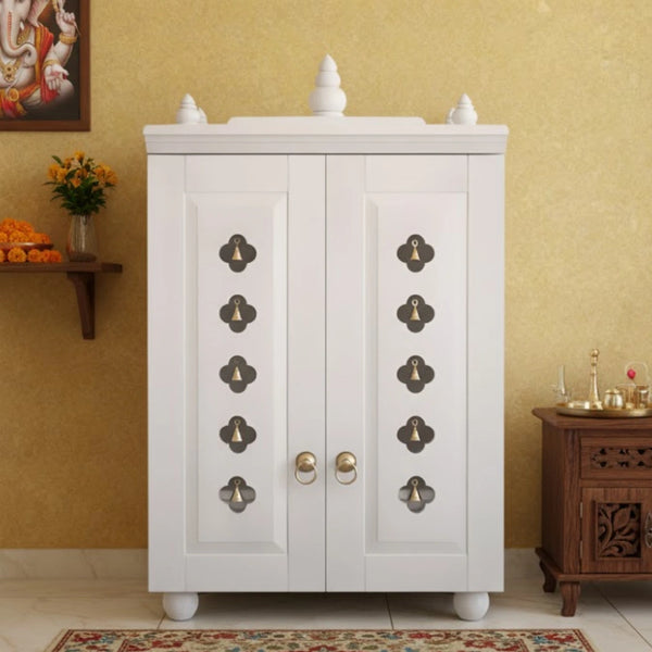Divyana  Pooja Mandir with Door (White) lifestyle image 
