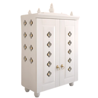 Divyana  Pooja Mandir with Door (White) side angle