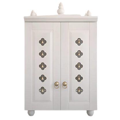 Divyana  Pooja Mandir with Door (White)