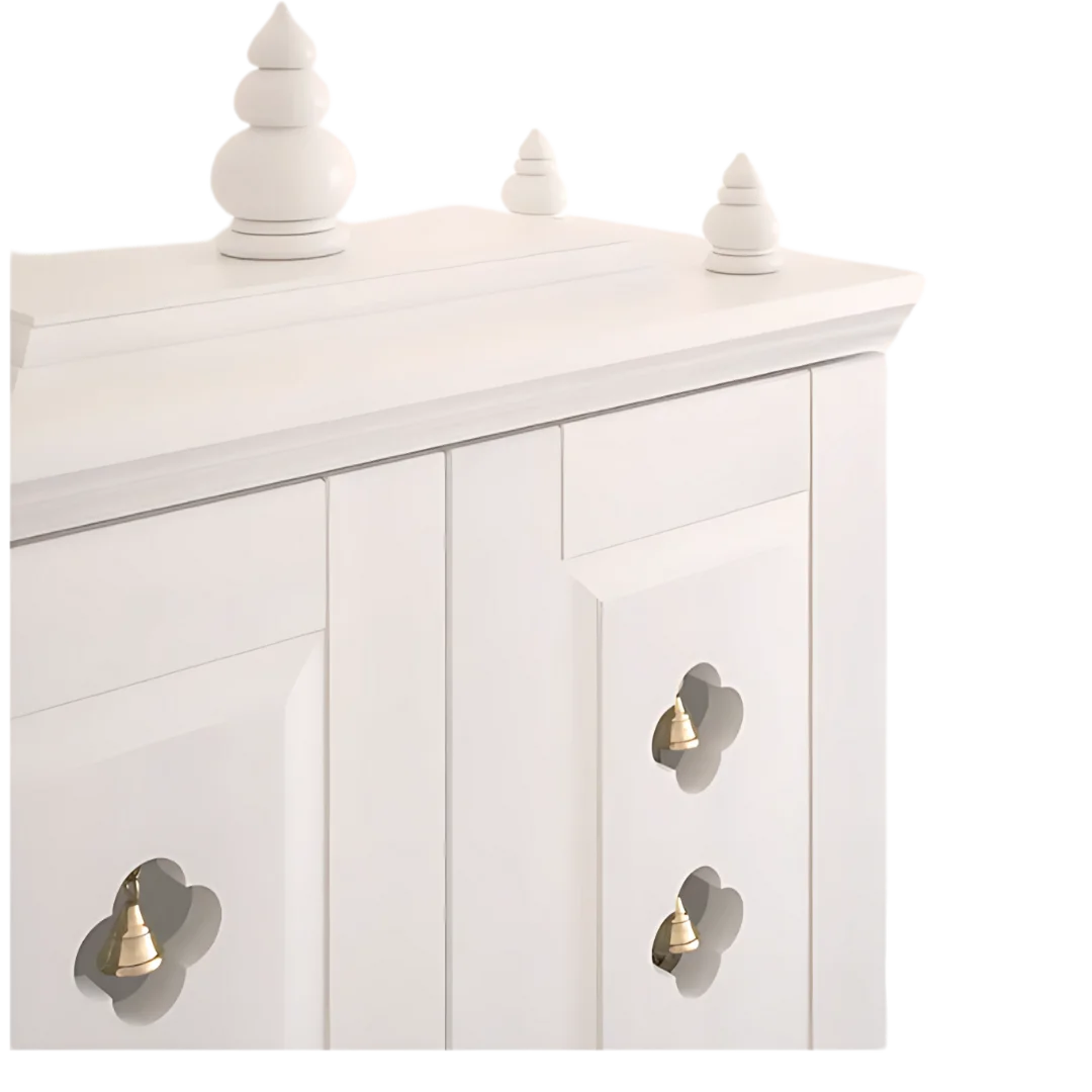 Divyana  Pooja Mandir with Door (White)