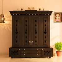 lifestyle-view-of-Divyasthal-Teak-Wood-Pooja-Mandap-with-Door-Wenge