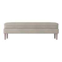 Eden Teak Wood Ottaman Bench (Grey) front view