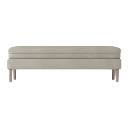 Eden Teak Wood Ottaman Bench (Grey) front view