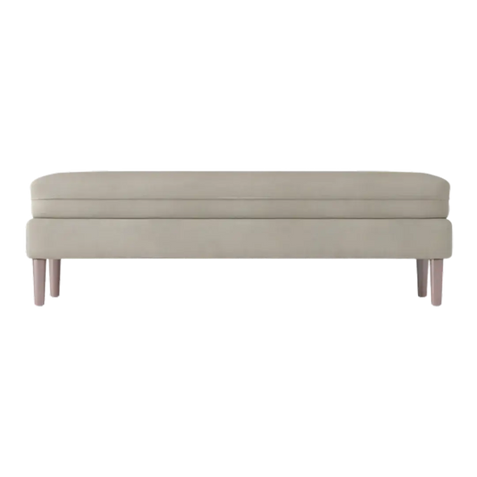 Eden Teak Wood Ottaman Bench (Grey) front view