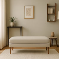 Eden Teak Wood Ottaman Bench (Grey) lifestyel view