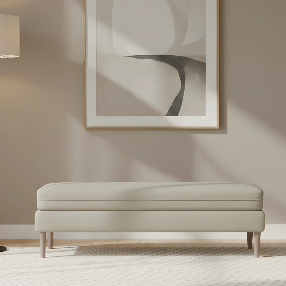 Eden Teak Wood Ottaman Bench (Grey)lifestyle view 