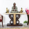 Eleganza Solid Wood Console Table (Brown Gold)