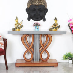 Eleganza Solid Wood Console Table (Teak)