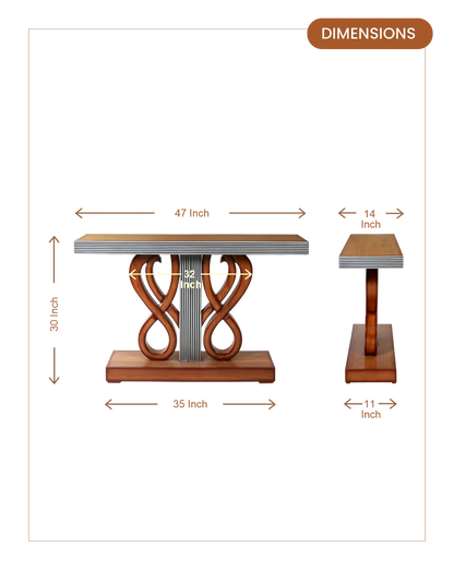 Eleganza Solid Wood Console Table (Teak)