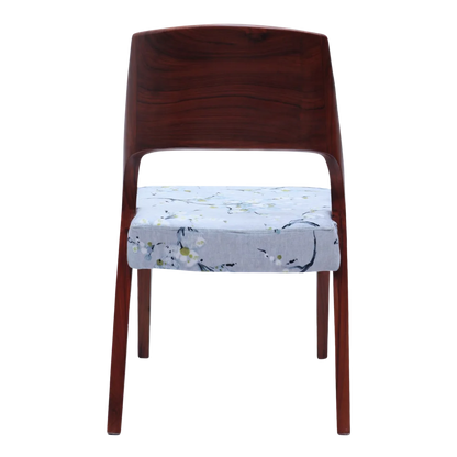 Elevate Teak Wood Dining Chair Front View Brown Grey
