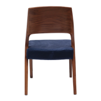Elevate Teak Wood Dining Chair Back View Teak Blue