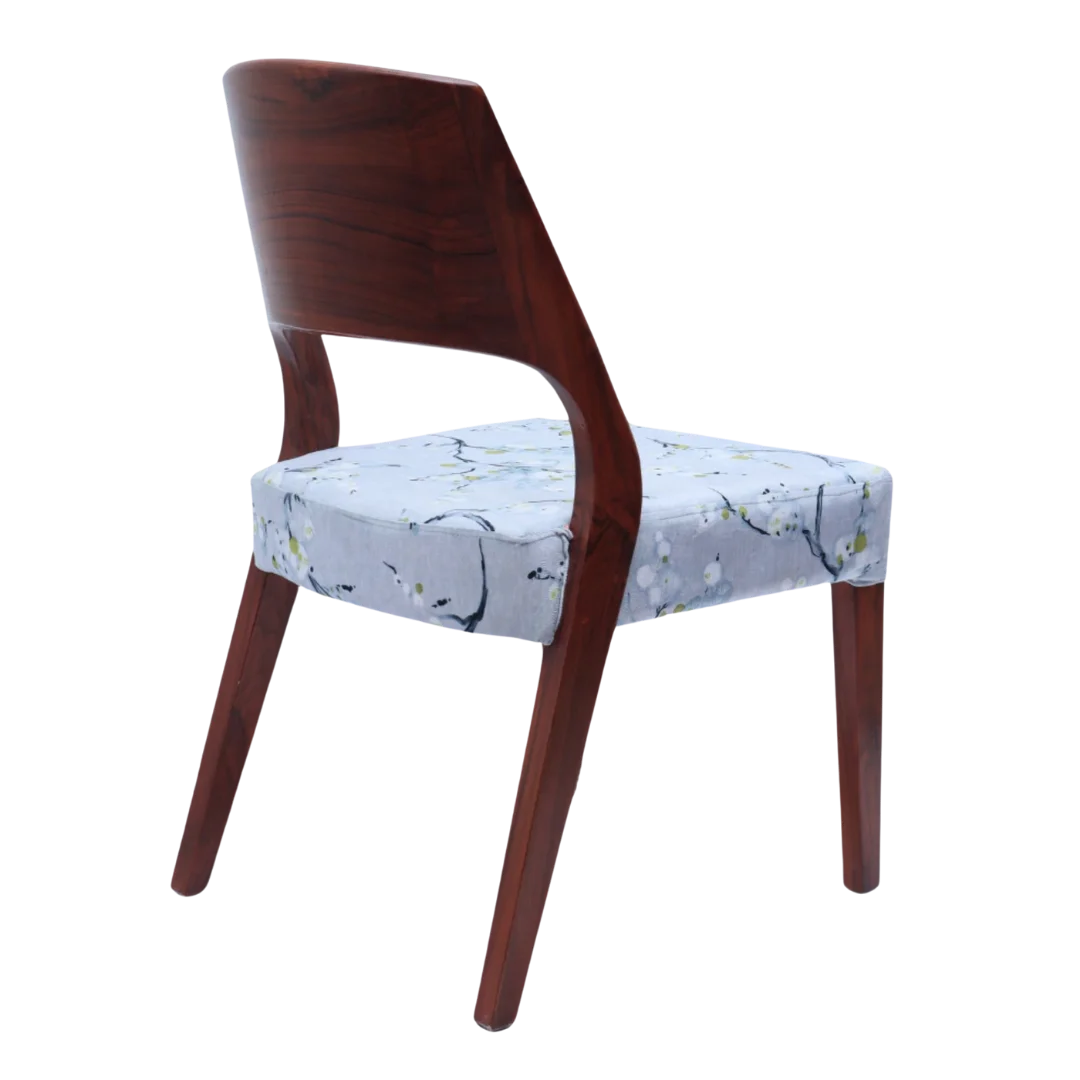 Elevate Teak Wood Dining Chair (Brown Grey) back angle