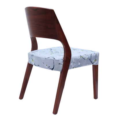 Elevate Teak Wood Dining Chair (Brown Grey) back angle