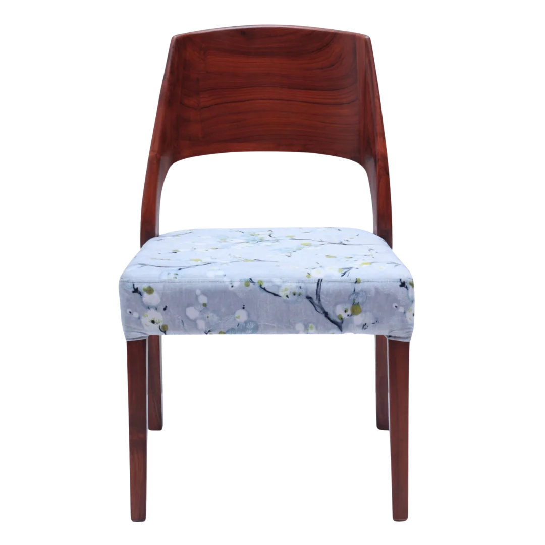 Elevate Teak Wood Dining Chair Front View (Brown Grey)