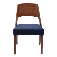 Elevate Teak Wood Dining Chair Front View(Teak Blue)