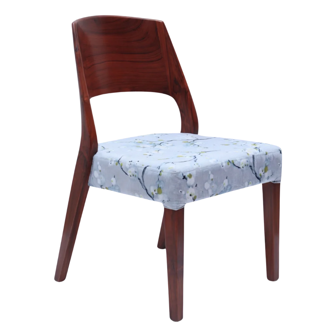 Elevate Teak Wood Dining Chair Side Angle(Brown Grey)