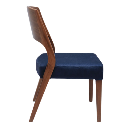 Elevate Teak Wood Dining Chair (Teak Blue) side angle  side view