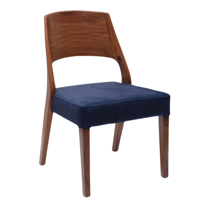 Elevate Teak Wood Dining Chair (Teak Blue) side angle 